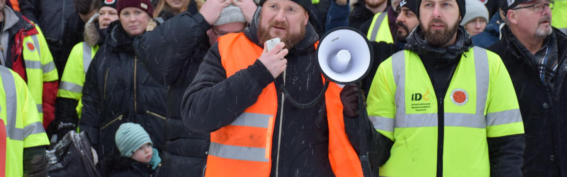 Bild på Hamnarbetarförbundets vicordförande Erik Helgesson