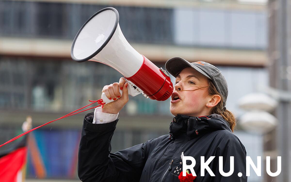 Skanderare vid Röd front i Stockholm 2025