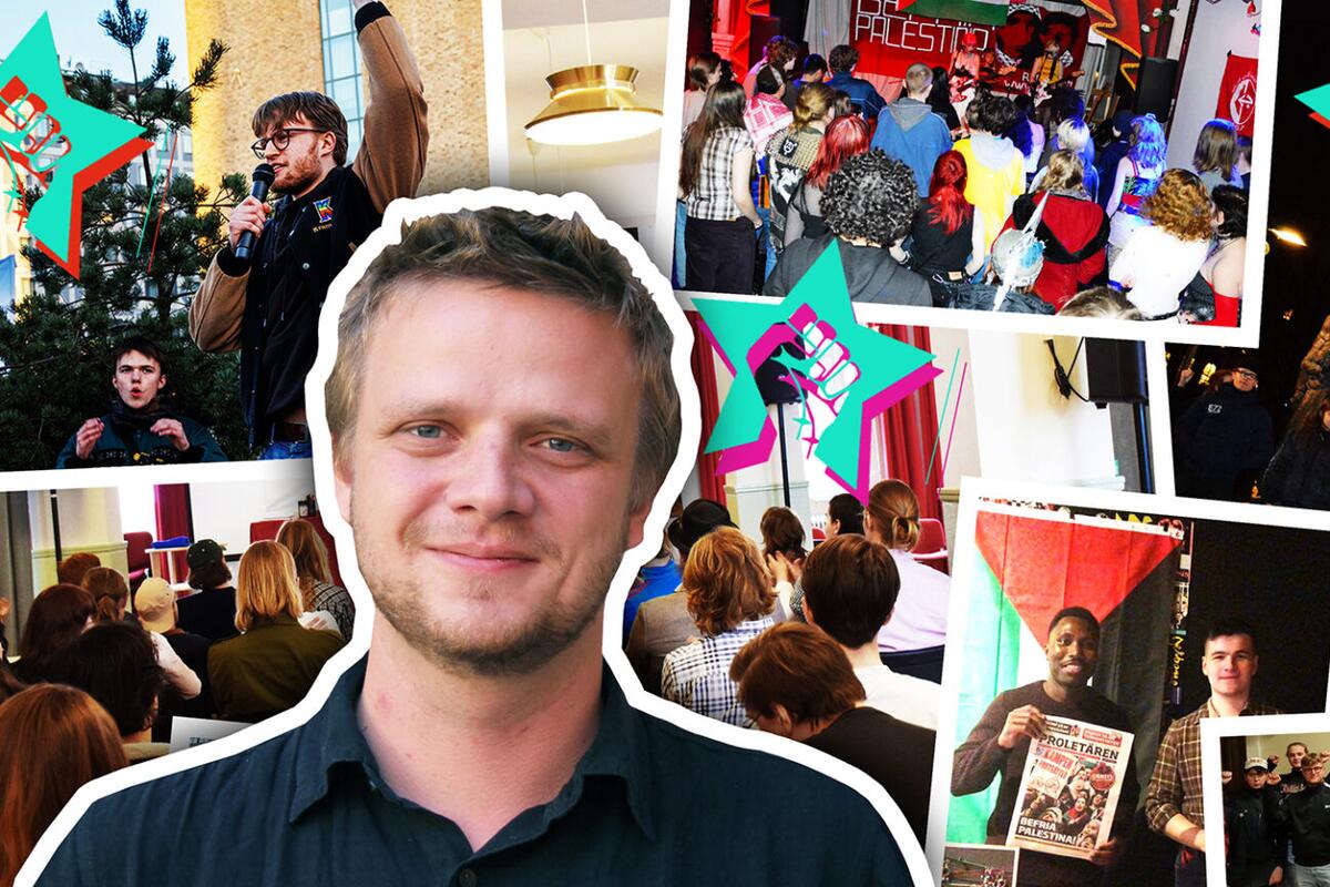 Montage av bilder från RKU:s aktiviteter med en bild lagd ovanpå av RKU:s förbundssekreterare Marcus McBay